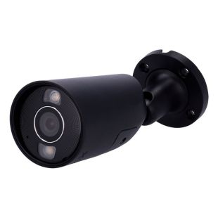 Cámara Bullet IP Ajax negra de 5 Mpx con lente de 4 mm en vista perspectiva