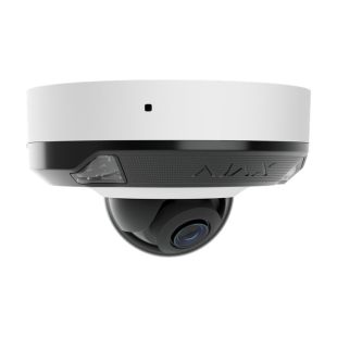 Cámara domo IP Ajax DomeCam Mini HL blanca 8Mpx con luz híbrida vista lateral