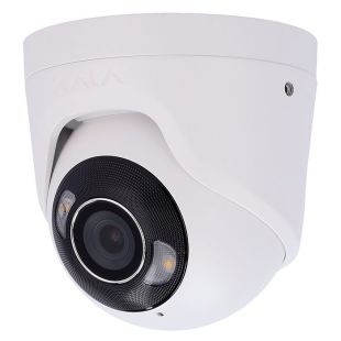 Cámara Turret Ajax 8MP blanca con lente fija de 4 mm y luz híbrida