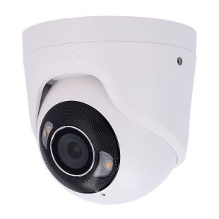 Cámara Turret IP Ajax AJ-TURRETCAM-8-HL-W blanca vista lateral con lente de 2,8 mm