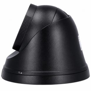 Cámara turret Uniview UAC-T142-AF28LM-DL negra 2MP ColorHunter, vista lateral del cuerpo y soporte orientable