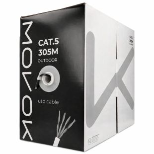 Cable UTP CAT5E Exterior Negro CCA en Bobina de 305m Movok