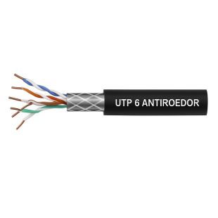 Cable UTP CAT6 Exterior Rígido Negro Cu CPR FCA Antirroedor en Bobina de 100m de Gtlan