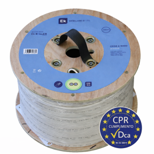 Cable 2 Fibers Singlemode White Interior 900um G657-A2 LSZH Dca Coil 500m EK Roller by EK