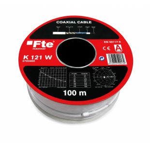 Cable Coaxial Interior Blanco CCS/Al 5mm FTE K 121 W 100m