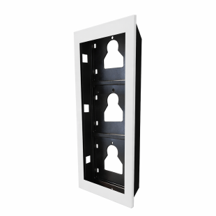 Flush-Mounted Frame for 3 Modules for Ultra Plates, White Finish by Comelit