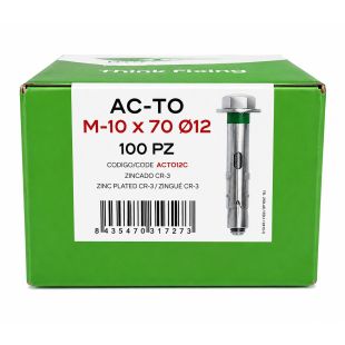 Caja de 100 tornillos de anclaje Marefix 10x70 para fijaciones en hormigón y piedra maciza