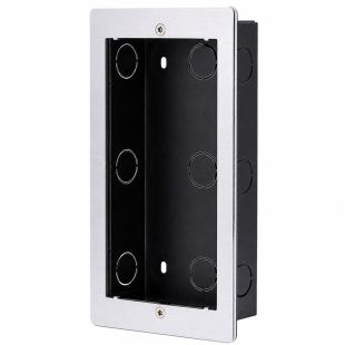 Caja de empotrar y panel frontal Akuvox AK-BR-R20B-F compatible con videoporteros IP AK-R20B-xB y AK-R20K fabricada en aluminio y acero galvanizado
