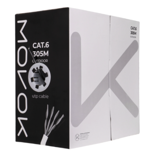 Cable UTP CAT6 Exterior Blanco CCA LSHZ en Bobina de 305m de Movok