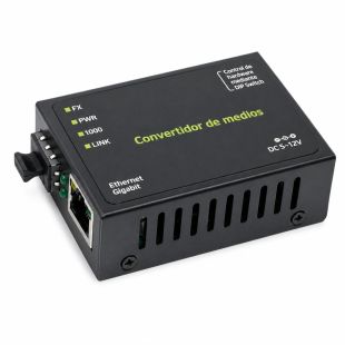 Convertidor de medios Gigabit MC-1GE-SFP-MINI con 1 puerto RJ45 Ethernet y 1 ranura SFP para fibra óptica, compatible con Jumbo Frame 9K y enlaces de hasta 100 km.