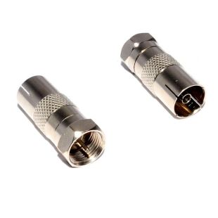 Adaptador conector F macho a CEI hembra