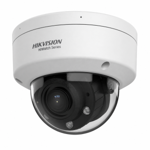 Cámara Domo IP 4Mpx Varifocal 2.8-12mm Luz Híbrida 30m microSD Detección de Movimiento de Hikvision