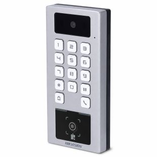 Hikvision DS-K1T502DBWX-CQR control de acceso con cámara, lector DESFire, QR, Bluetooth y protección IP65 IK09