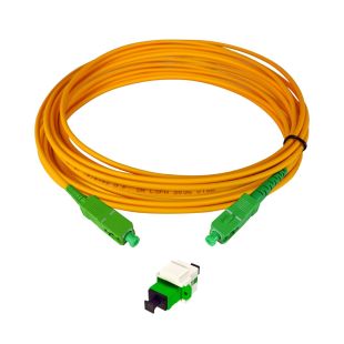 Kit de Latiguillo 15 Metros SC/APC, Keystone y Adaptador Fibra Óptica de Televes