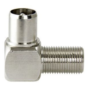 "F" Female - "IEC" Male Angled Adapter Televes 381730