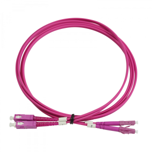 Multimode Fiber Optic Patch Cord OM4 3mm Duplex LC/PC – SC/PC LSFH 2m