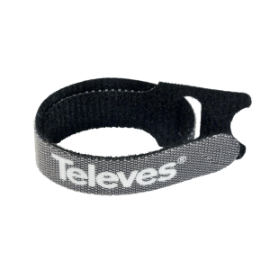 Self-adjusting tape tie width 15mm Black for Cables 10 units
