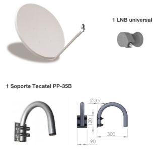65cm Stainless Steel Satellite Dish Kit Tecatel
