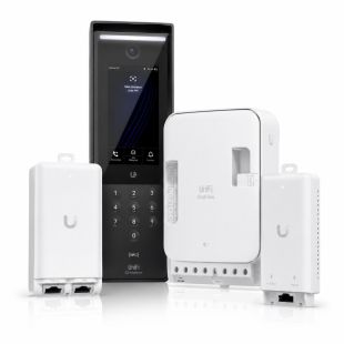 Kit básico Ubiquiti UA-G3-SK-GATE para control de acceso UniFi Access con Gate Hub, G3 Intercom, adaptador PoE++ y soporte Touch Pass