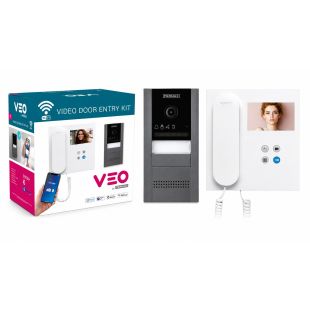 Kit Video Cora VEO 4,3'' WiFi DUOX PLUS 1L de Fermax con monitor VEO WiFi, placa de calle CoraKit y tecnolog&iacute;a de videoportero digital 2 hilos.