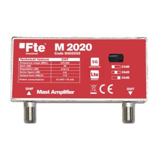 Amplificador de Mástil 1 Entrada UHF 1 Salida 36dB  con LTE2 5G de FTE