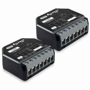 Pack de 2 relés inteligentes Shelly 2PM Gen4 con dos canales y medición de consumo