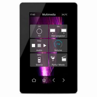 Pantalla táctil KNX Iddero VERSO+IP 2 VERIP2-B de 4,3 pulgadas con conexión IP en color negro