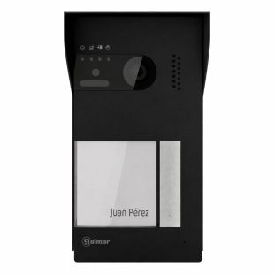 Placa de vídeo Golmar SOUL/1B con RFID, 1 pulsador, instalación en superficie y diseño antivandálico con visera VIS-SOUL