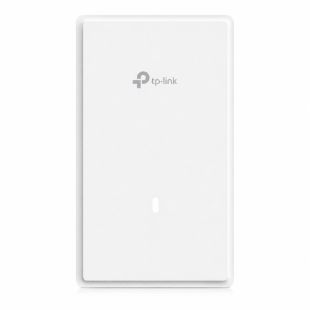 Punto de acceso WiFi 7 TP-Link TL-EAP725-WALL de pared con diseño frontal compacto, PoE y conectividad profesional para exteriores