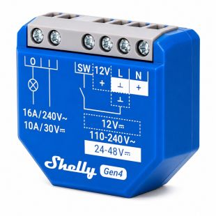 Relé inteligente Shelly 1 Gen4 1 canal WiFi Zigbee Bluetooth Matter 16A con contacto seco