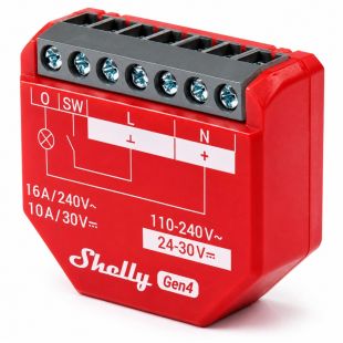 Relé inteligente Shelly 1PM Gen4 WiFi 6, Bluetooth y Zigbee con medición de consumo