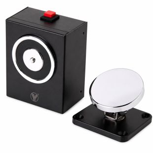 Retenedor electromagnético YD-604 OEM para puerta cortafuegos con fuerza de sujeción 50Kg y botón manual
