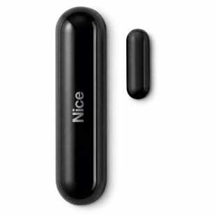Sensor magnético inalámbrico Nice negro para puertas y ventanas con imán auxiliar.