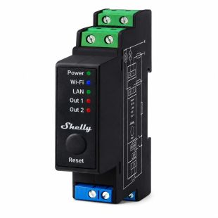 Shelly Pro 2PM relé inteligente de 2 canales WiFi Bluetooth LAN para carril DIN