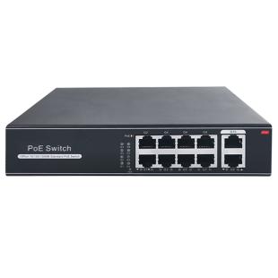 Switch No Gestionable 8 Puertos 1Gb POE 120Wy 2 Uplink 1 Gb