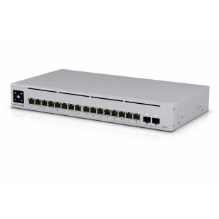 Switch gestionable Ubiquiti USW-PRO-MAX-16-POE con 16 puertos Ethernet, 2 puertos SFP+ y alimentación PoE de 180W