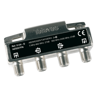 Derivador con conector F de 2 salidas (27 dB) 
