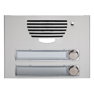 Tegui 375320 Series 7 audio front panel with 2 buttons in 1 column. Original replacement part for Tegui Series 7 panels. Replacement module.