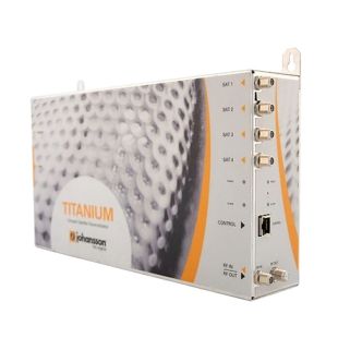 Transmodulador Johansson TITANIUM 8 modelo 8701 con cuatro entradas SAT y salida DVB-T-C