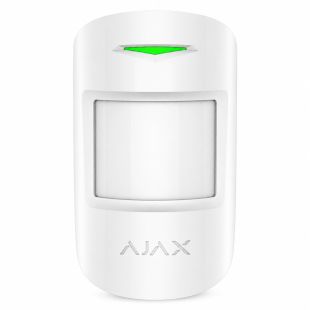 Vista frontal de carcasa blanca Ajax AJ-MOTIONPROTECT-W-DUMMY para detectores MotionProtect y MotionProtect Plus