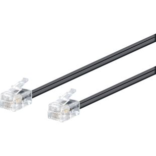 Nimo WIR014 es un cable modular RJ11 6V/4C macho a macho en color negro, ideal para extensiones telefónicas y conexiones de red.