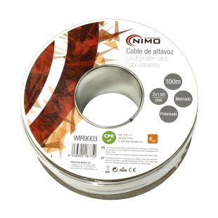 Cable Altavoz Cobre Libre Oxígeno Rojo-Negro 100 CCA Bobina 100m de Nimo