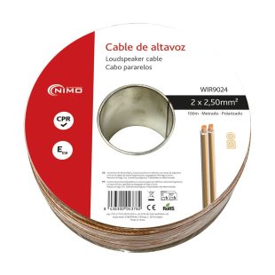 Cable Paralelo Cca Libre Oxígeno Transparente CPR Eca 2x2.5mm Bobina 100m de Nimo