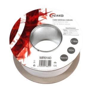 Cable Telefónico Redondo de 2 Hilos Bobina de 100m de Nimo