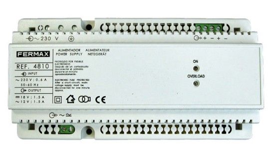 Fermax 4810 Power Supply DIN10 230VAC/12VAC+18VDC 1.5A