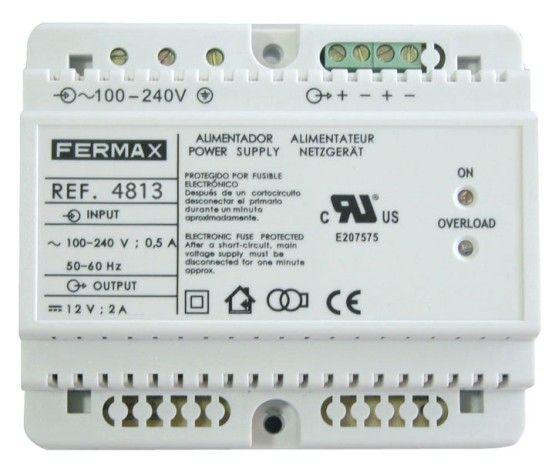 Power supply DIN6 100-240Vac/12Vdc 2A Fermax 4813
