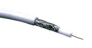 Roll 5m Coaxial Cable CCS/Al Inside PVC White