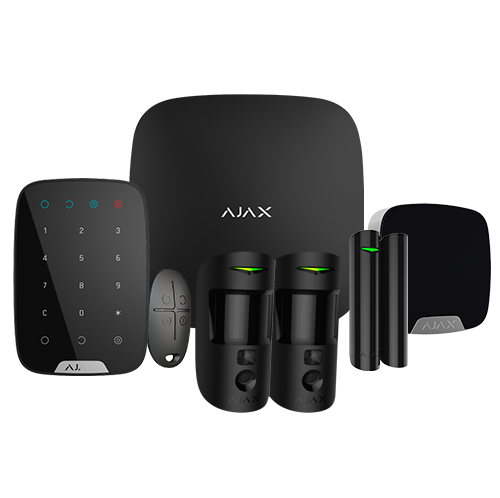 Kit alarma AJAX 4G +2 PirCAM +contacto +mando +teclad+sirena Negro