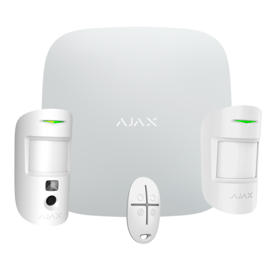 Professional Alarm Kit Ajax PIRCAM + Panel + Control + PIR White