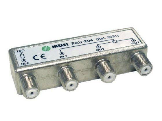 PAU Repartidor 2 salidas Conector F 4 dB Televes 